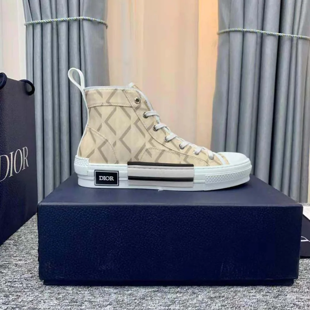 Dior B23 High-Top Sneaker Natural CD Diamond Canvas for Unisex