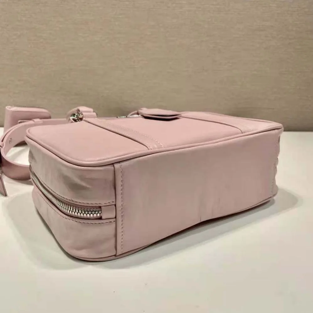 Prada Medium Antique Nappa Leather Top Handle Bag for Women in Pink