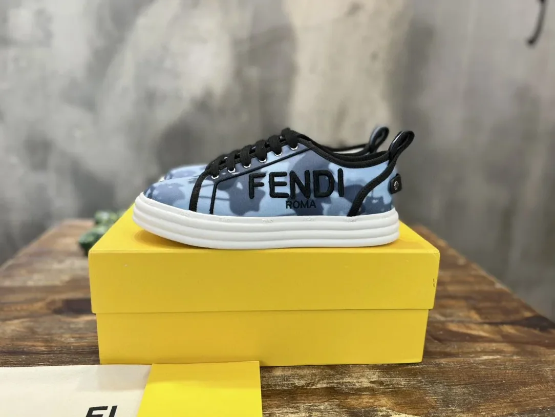 Fendi Domino Fabric Sneakers Blue Fendi Domino Fabric Sneakers Blue