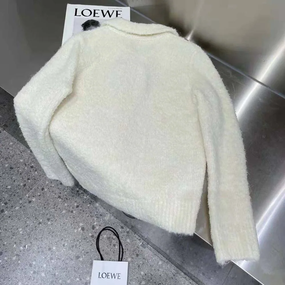 Dior Fleece Blouson Ecru Technical Wool and Cashmere Knit for Women