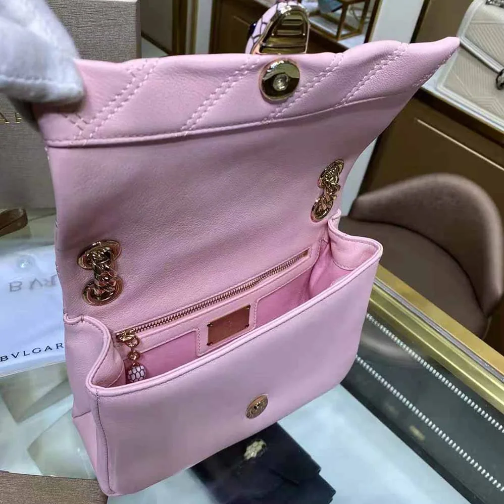 Bvlgari Serpenti Cabochon Shoulder Bag for Women in Pink