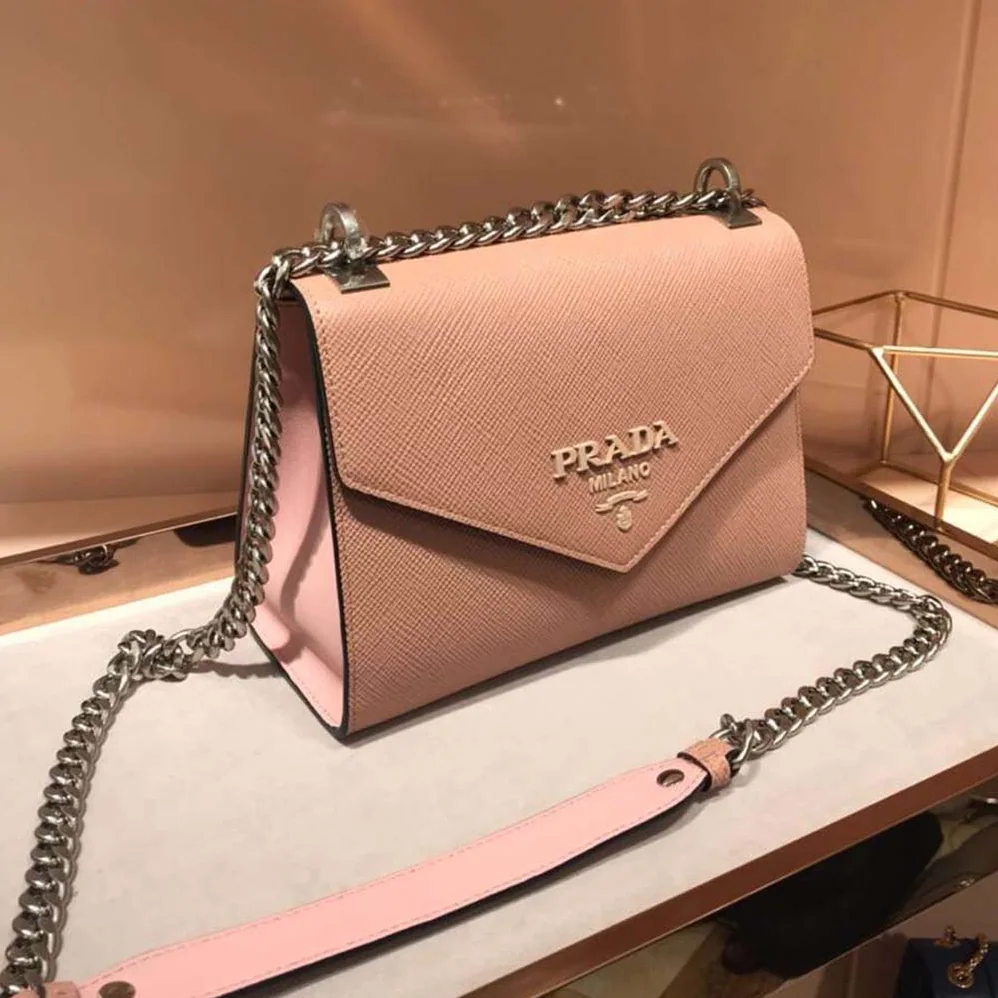 Prada Monochrome Saffiano Leather Bag for Women in Pink Prada Monochrome Saffiano Leather Bag for Women in Pink
