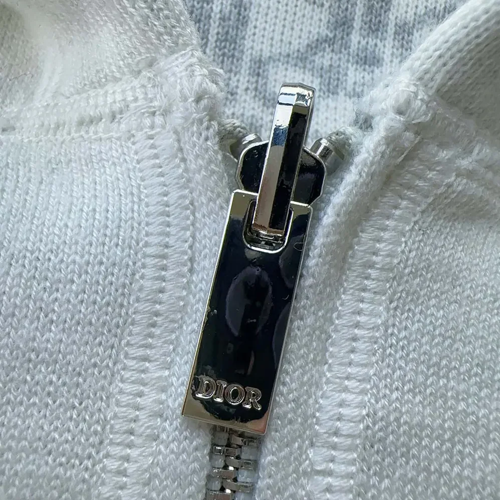 Dior Hooded Track Jacket White Cotton Knit and Cashmere for Women Dior Hooded Track Jacket White Cotton Knit and Cashmere for Women