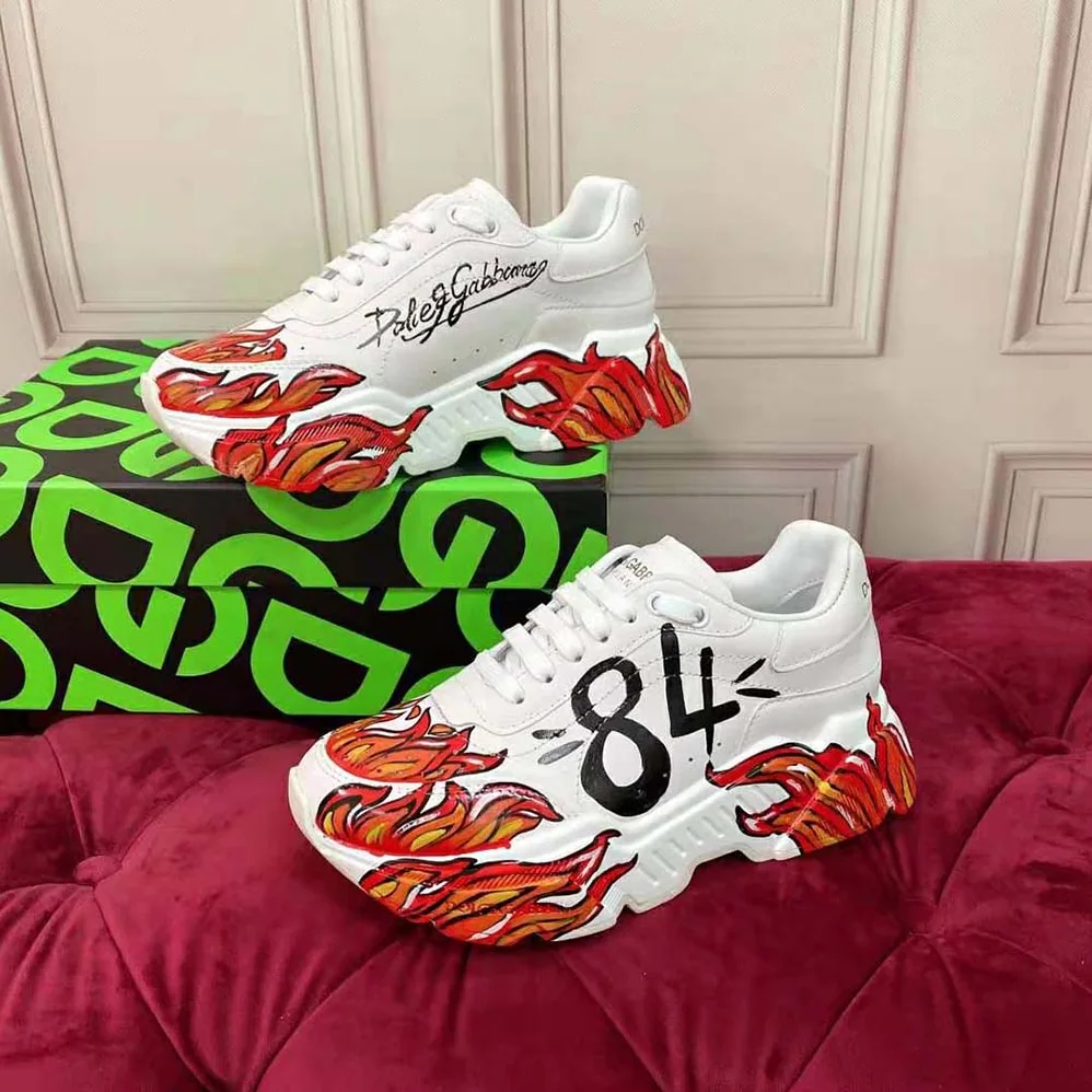 Dolce Gabbana D&G Calfskin Nappa Daymaster Sneakers for Women in Red