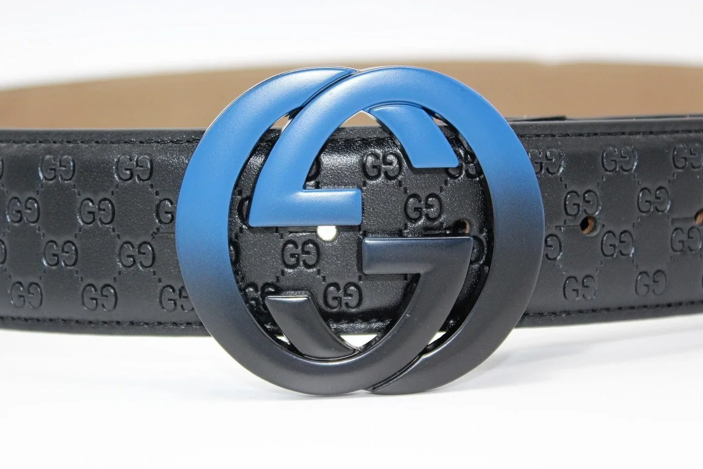 Amazing Signature leather with Black&Blue Buckle