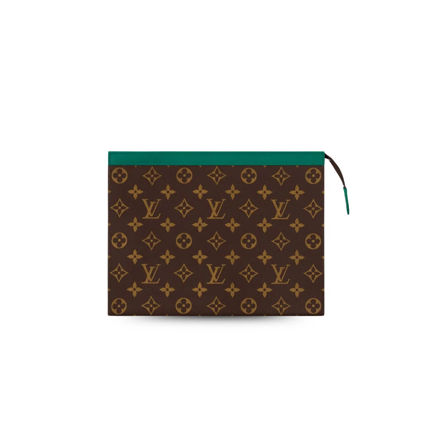 Louis Vuitton Pochette Voyage MM Pouch / Borneo Green Monogram Macassar Canvas Silver Hardware