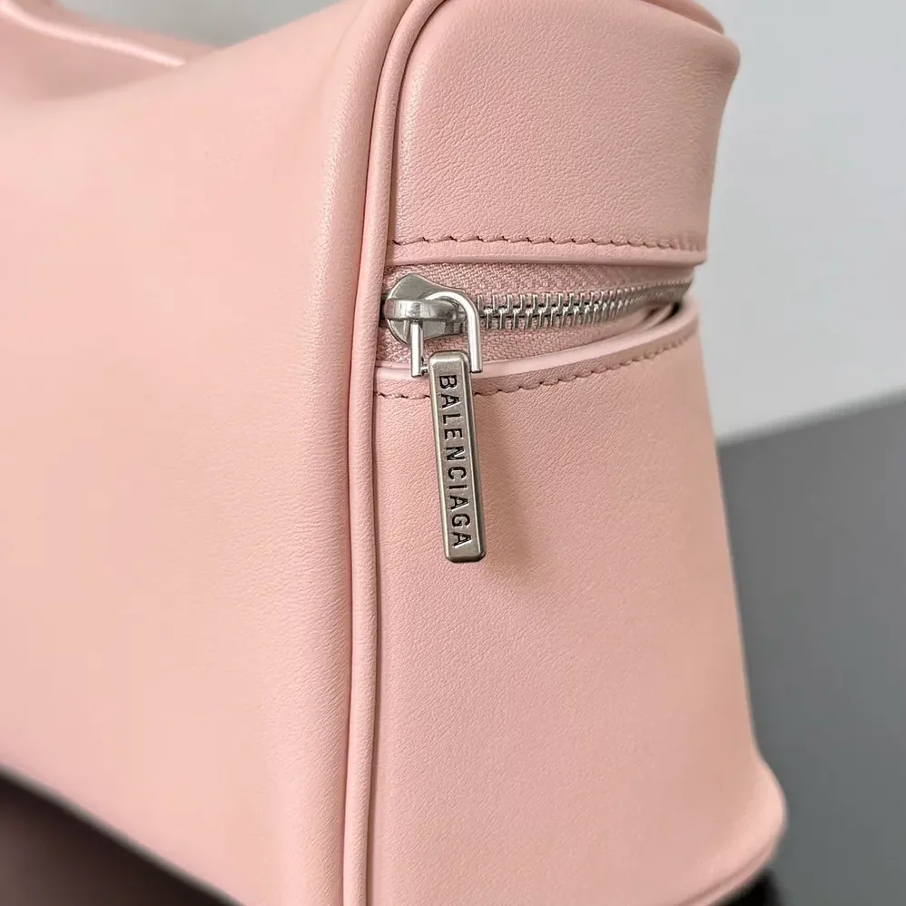 Balenciaga Rodeo Vanity In Suede Pink Smooth Calfskin for Women