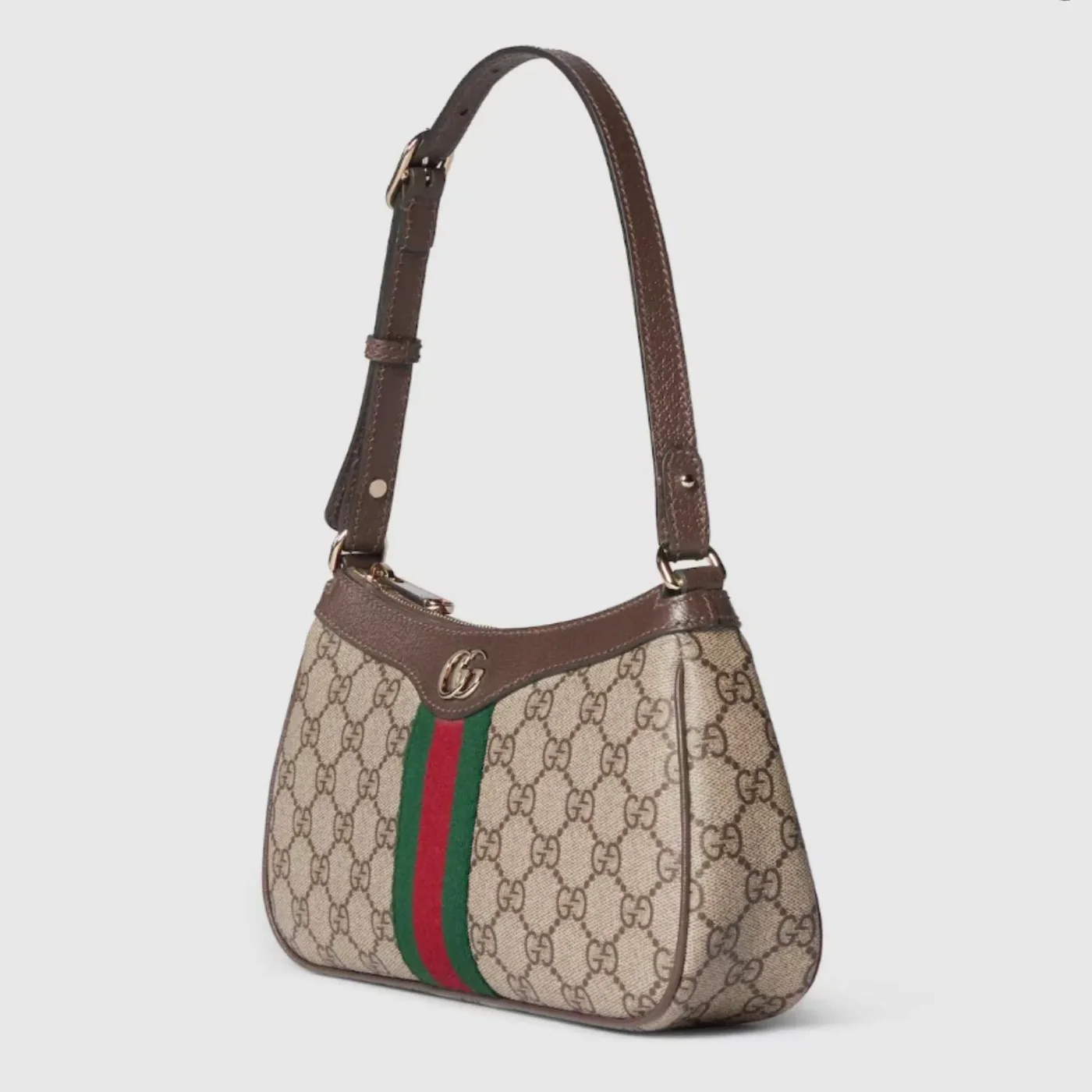 Gucci Ophidia Small Shoulder Bag in Beige Gold Hardware