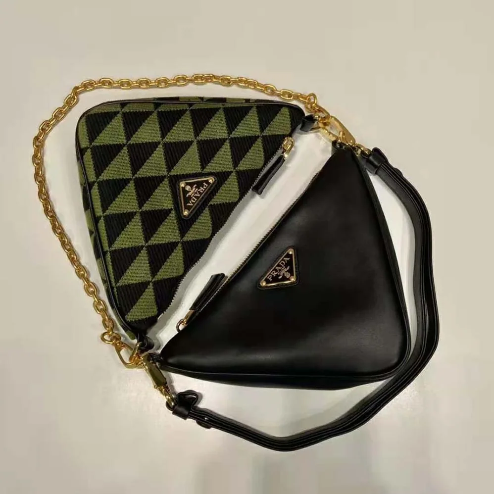 Prada Symbole Leather and Fabric Mini Bag for Women in Green Prada Symbole Leather and Fabric Mini Bag for Women in Green