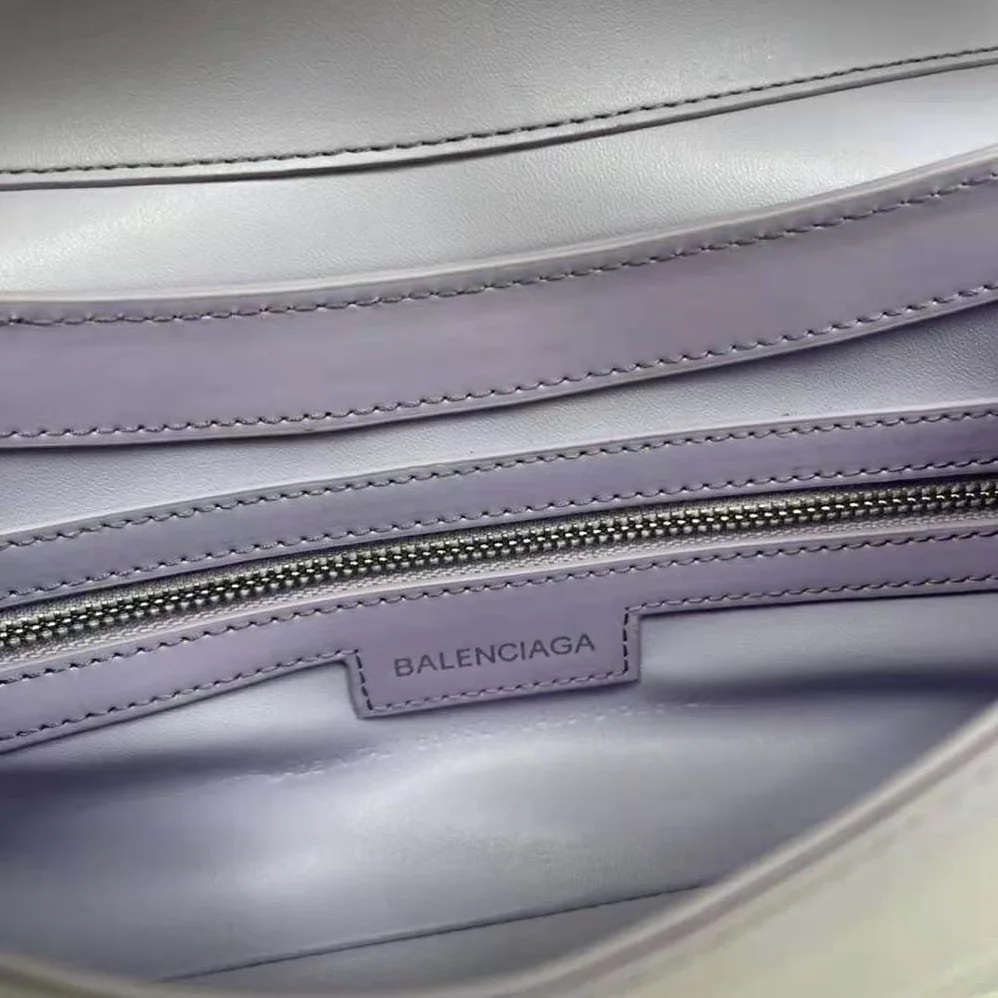 Balenciaga Lindsay Small Shoulder Bag With Strap in Light Purple Shiny Smooth Calfskin for Women Balenciaga Lindsay Small Shoulder Bag With Strap in Light Purple Shiny Smooth Calfskin for Women