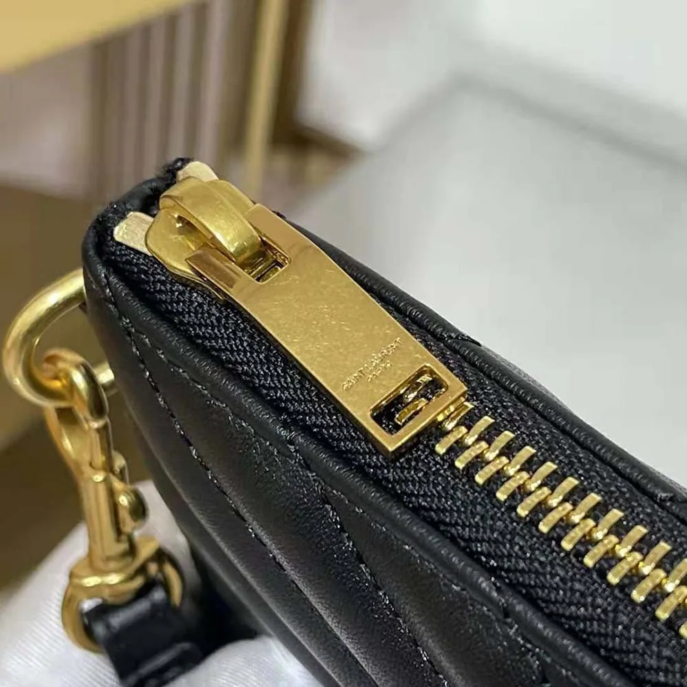 Saint Laurent YSL Monogram A5 Pouch in Matelasse Leather for Women in Black Saint Laurent YSL Monogram A5 Pouch in Matelasse Leather for Women in Black