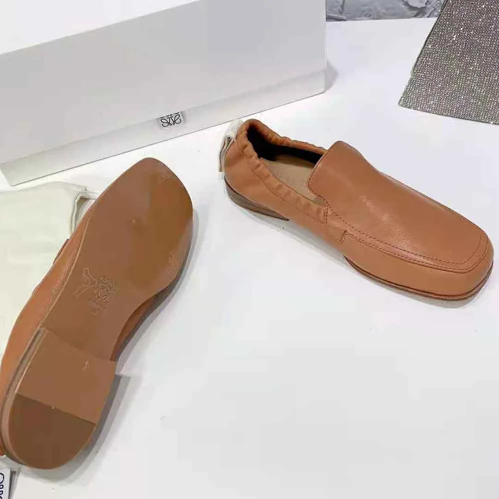 Loewe Elasticated Loafer in Calf for Women in Brown Loewe Elasticated Loafer in Calf for Women in Brown
