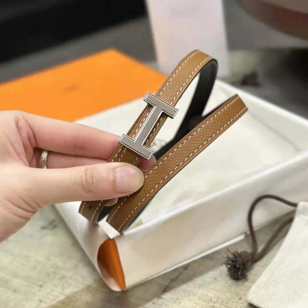 Hermes Focus Belt Buckle & Reversible Leather Strap 13 mm for Women in Silver/Black