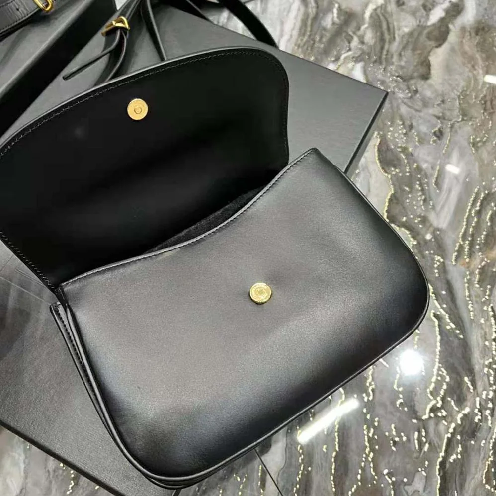 Saint Laurent YSL Charlie Medium Shoulder Bag in Smooth Leather for Women in Black Saint Laurent YSL Charlie Medium Shoulder Bag in Smooth Leather for Women in Black