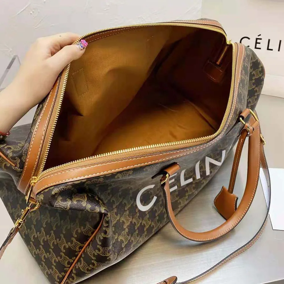 Celine Large Voyage Bag in Triomphe Canvas with Celine Print for Women