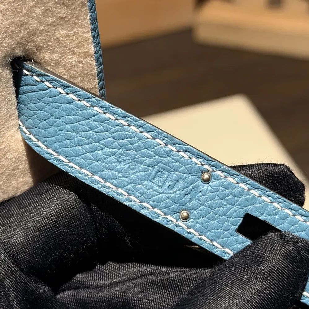 Hermes Togo So Kelly 22 Palladium Hardware for Unisex in Blue