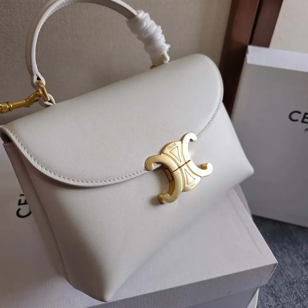 Celine Teen Nino Bag in Smooth Satinated Calfskin for Women in White