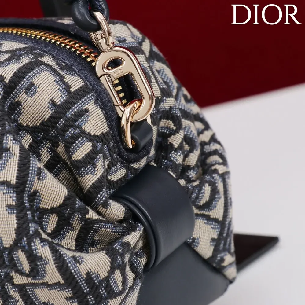 Dior Bow Pouch Blue Dior Oblique Jacquard for Women