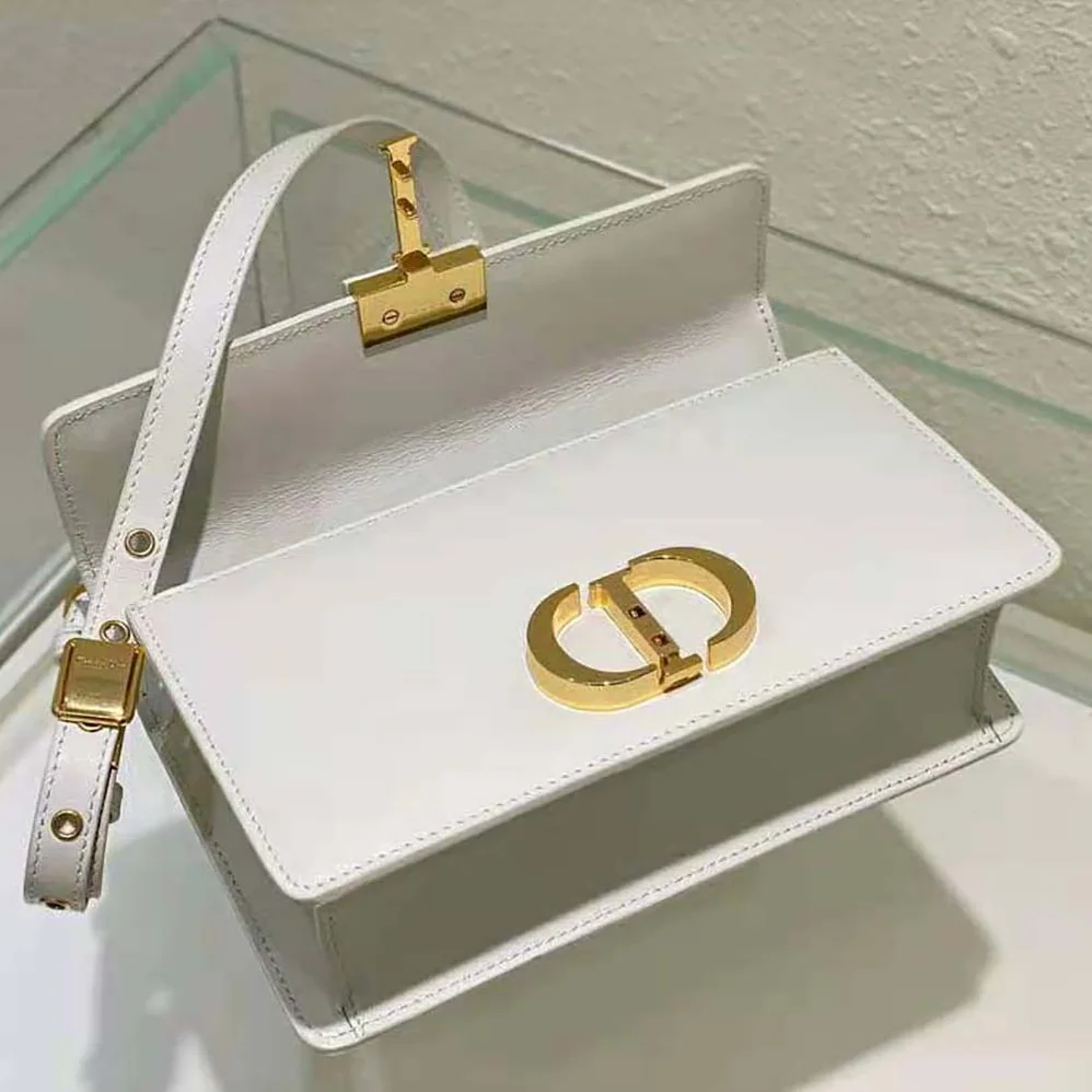 Dior 30 Montaigne East-West Bag with Chain Latte Calfskin for Women