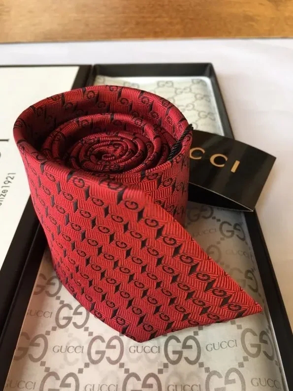 Gucci G Silk Jacquard Tie Red GG for Men