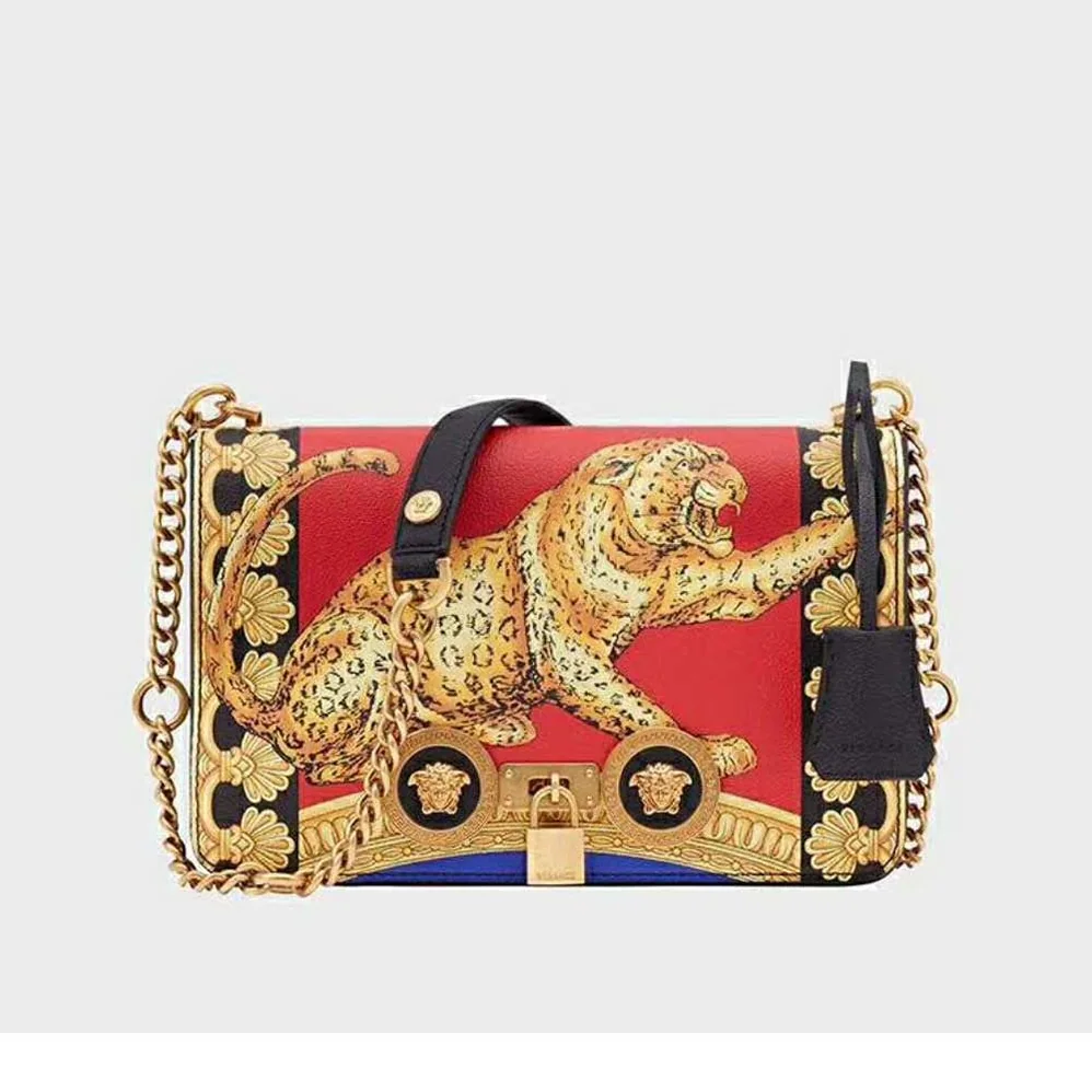 Versace Signature Pillow Talk in Calf Leather for Women in Black Versace Signature Pillow Talk in Calf Leather for Women in Black
