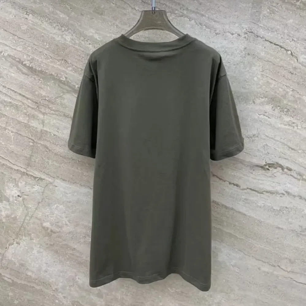 Dior CD Icon T-Shirt Relaxed Fit Dark Green Cotton Jersey for Men