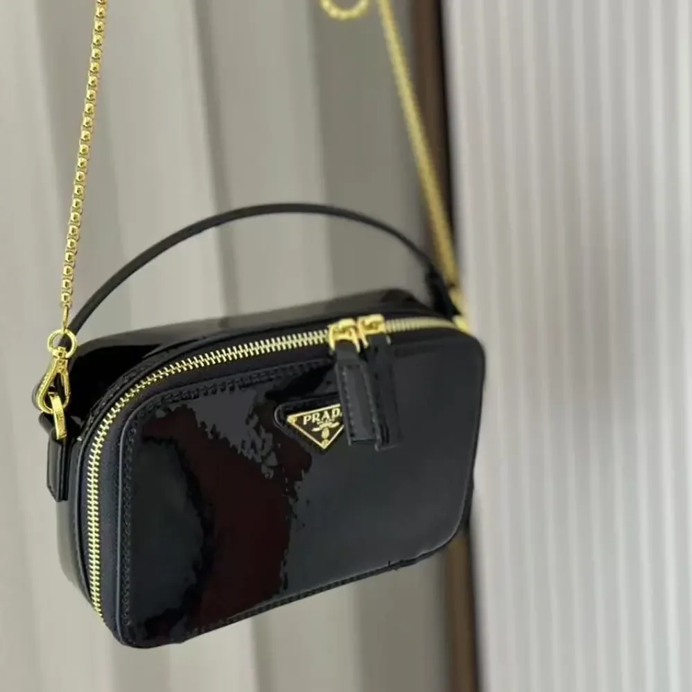 Prada Odette Patent Leather Mini-bag for Women in Black