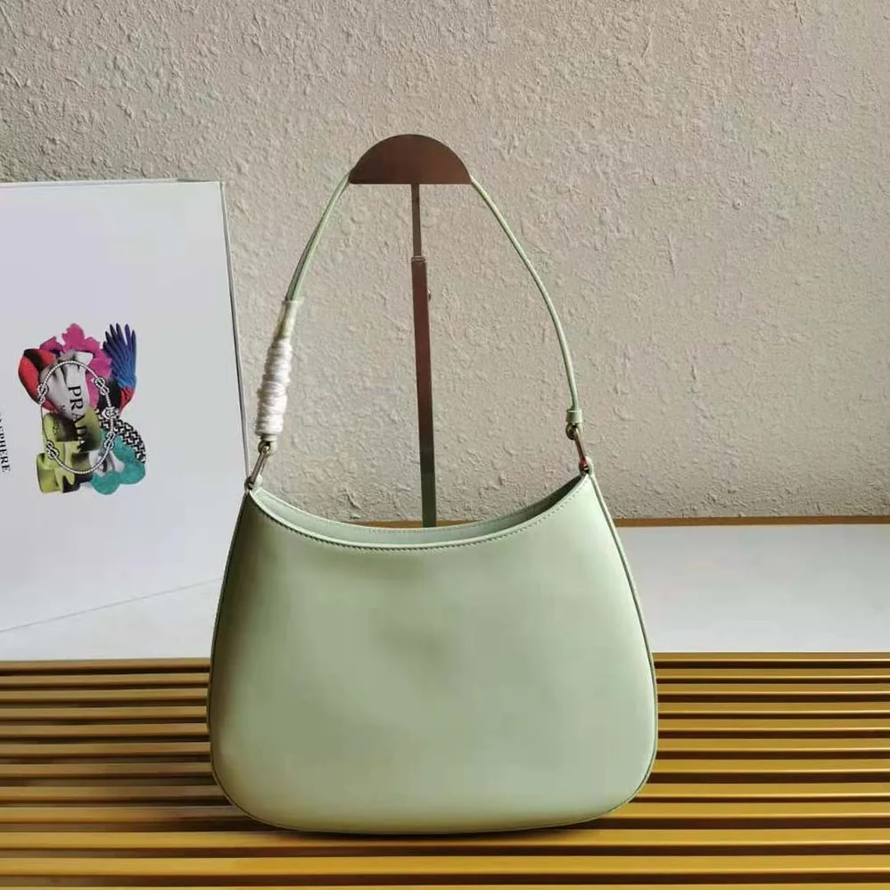 Prada Prada Cleo Brushed Leather Shoulder Bag for Women in Aqua
