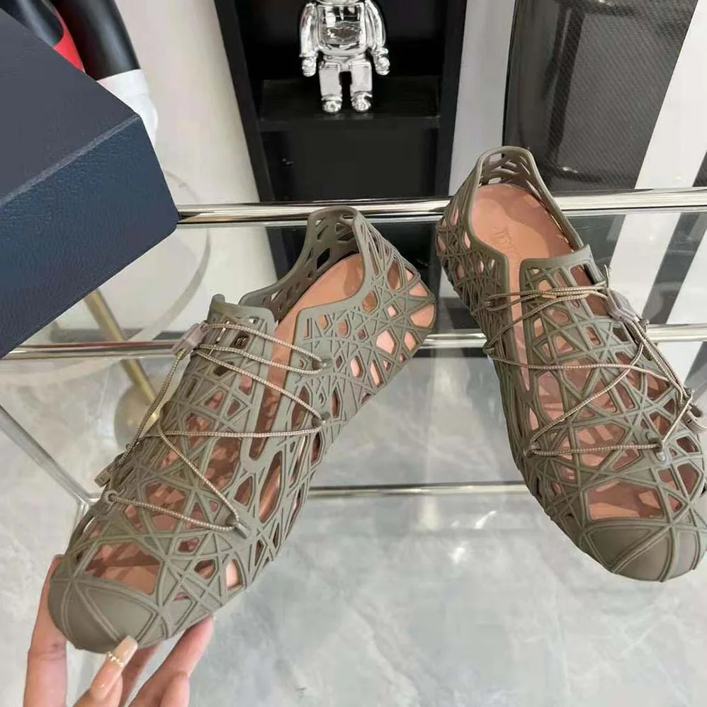 Dior Warp Sandal Khaki Cosmo Rubber with Warped Cannage Motif for Men