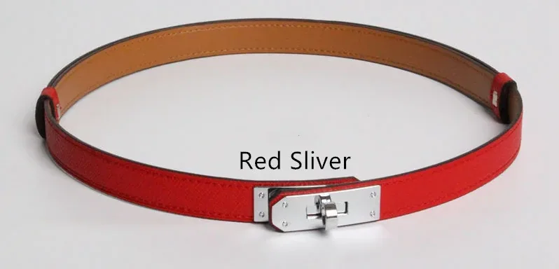 High Quality Real Leather 1.8cm Width Belts Golden for Women's