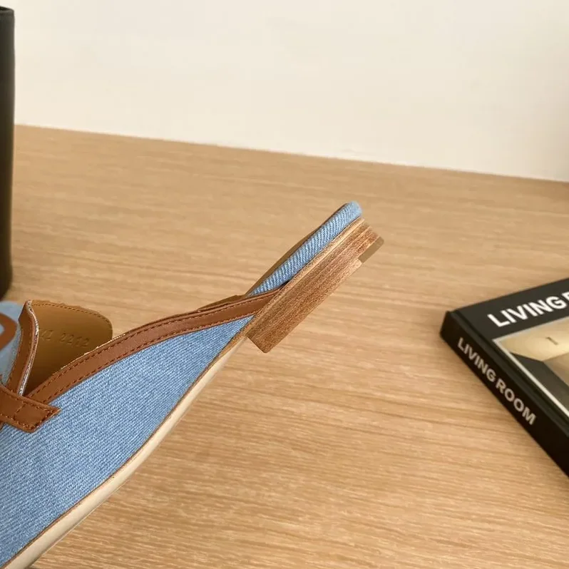 Hermes Groupie Mules Blue