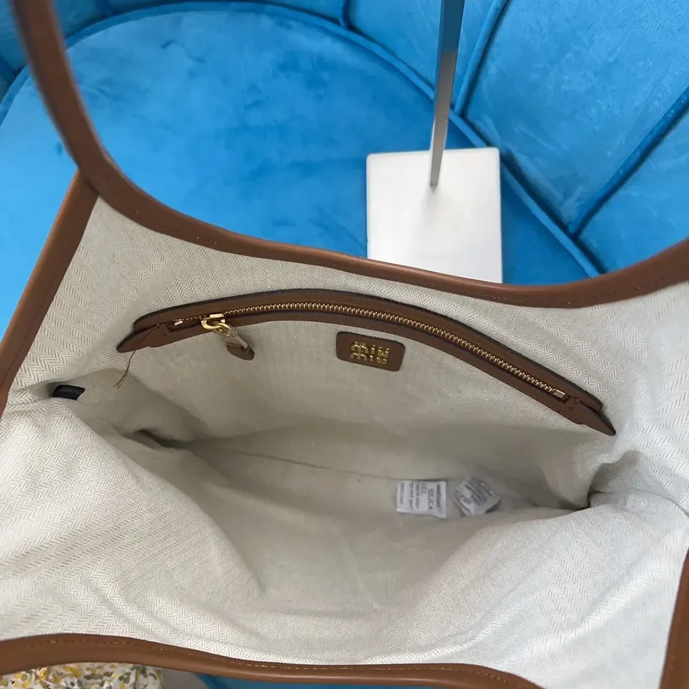 Miu Miu IVY Leather Patchwork Bag for Women in Brown Miu Miu IVY Leather Patchwork Bag for Women in Brown