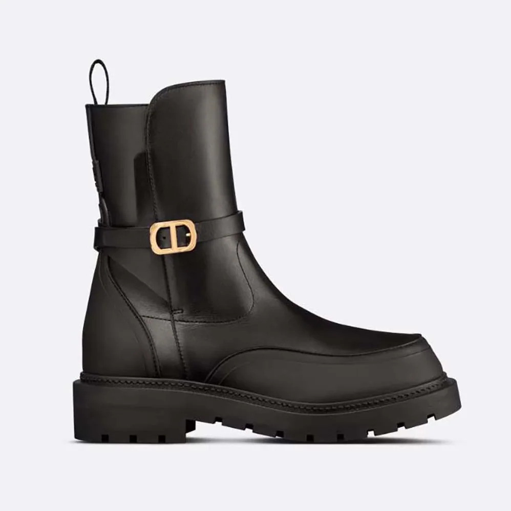 Dior Empreinte Ankle Boot Black Calfskin and Rubber for Women