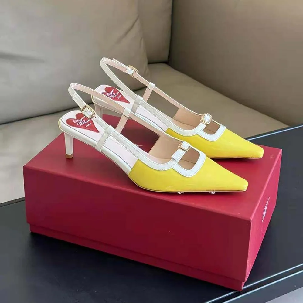 Roger Vivier Viv' Canard Slingback Pumps in Patent Leather for Women in Yellow