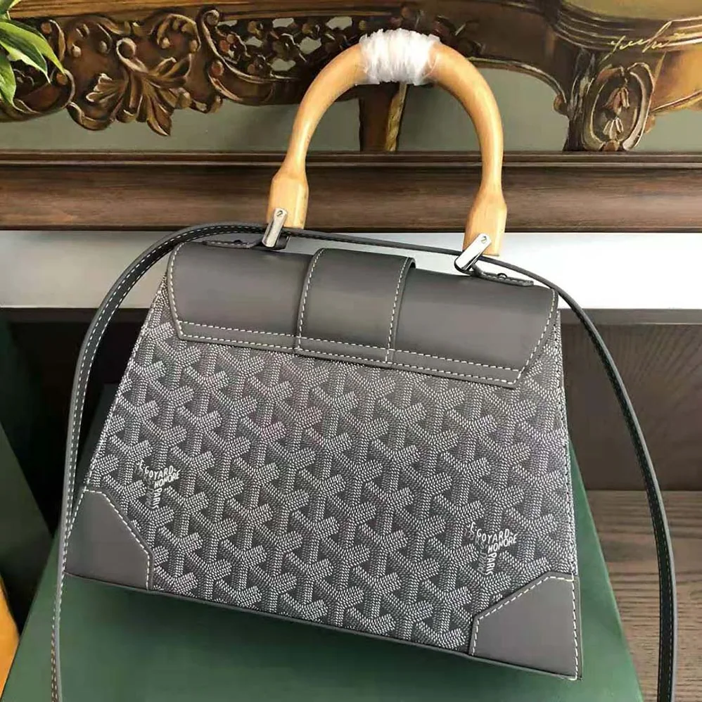 Goyard Sac Saïgon PM in Toile Goyardine & Clamecy Calfskin for Women in Gray Goyard Sac Saïgon PM in Toile Goyardine & Clamecy Calfskin for Women in Gray