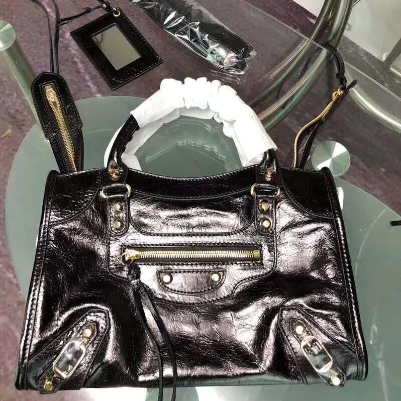 Balenciaga Lambskin Mini Bag with “Classic” Shiny Hardware for Women in Black