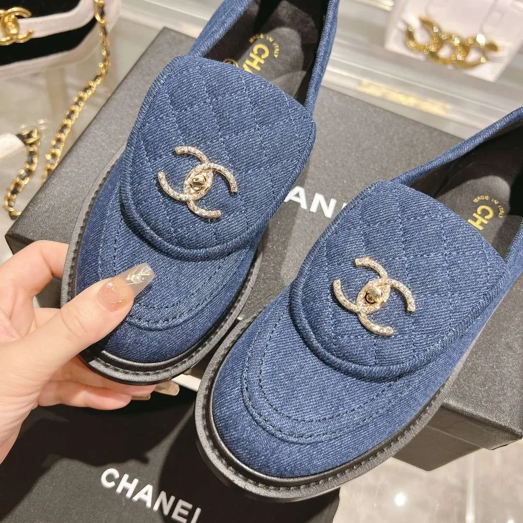 Chanel Moccasins Navy Blue Chanel Moccasins Navy Blue