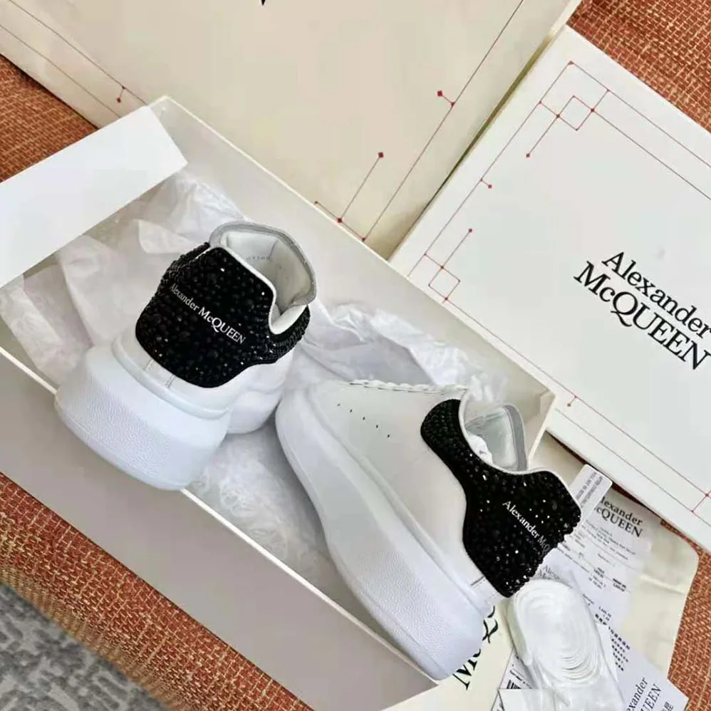 Alexander Mcqueen White Smooth Calf Leather Oversized Sneaker for Women