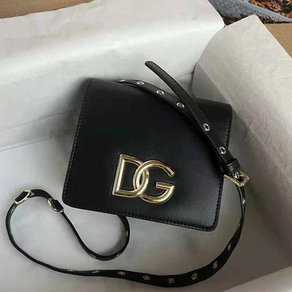 Dolce Gabbana D&G Calfskin Crossbody 3.5 Bag for Women in Black