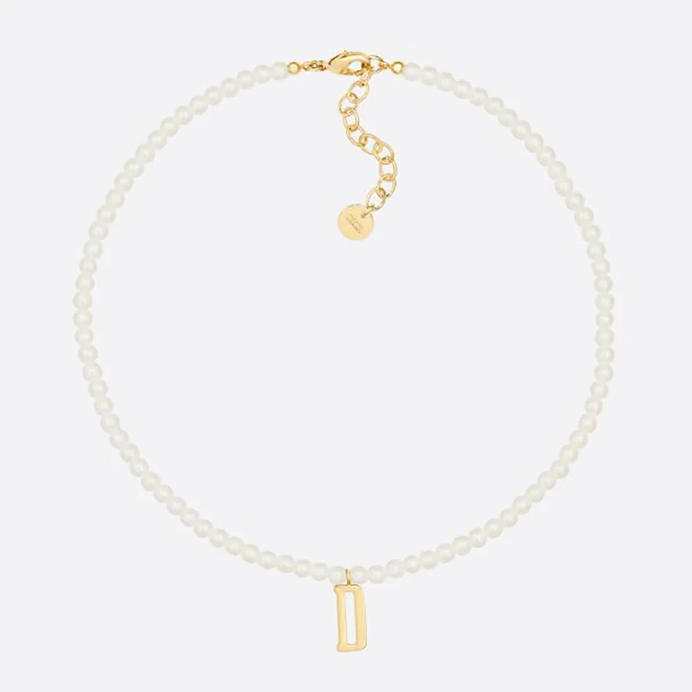 Dior Dio(r)evolution Necklace Gold-Finish Metal and White Resin Pearls for Women