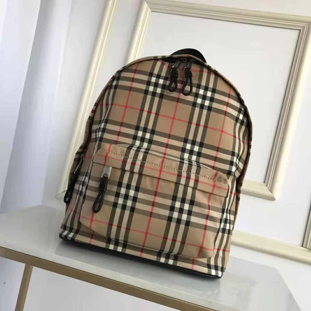 Burberry Vintage Check Nylon Backpack for Men in Brown Burberry Vintage Check Nylon Backpack for Men in Brown