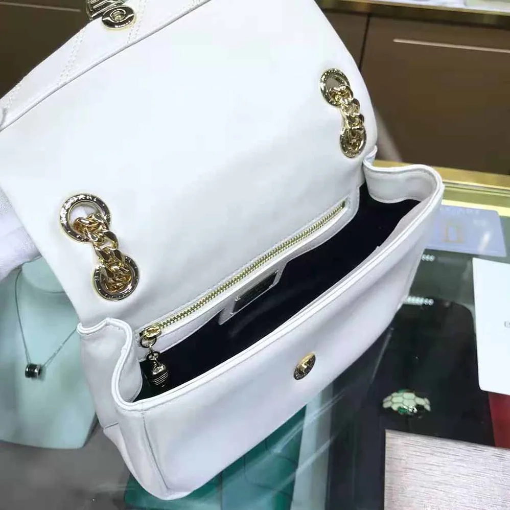 Bvlgari Serpenti Cabochon Shoulder Bag for Women in White