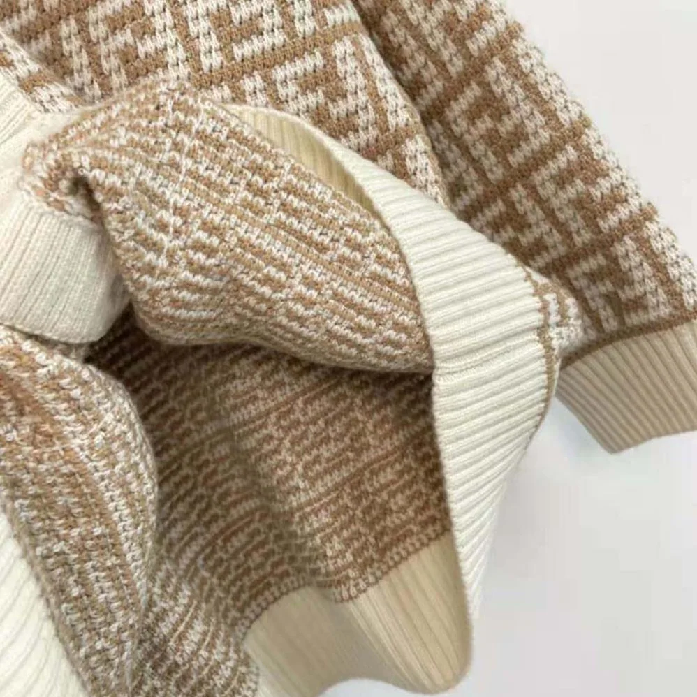 Fendi Brown FF Crocheted Cashmere Cardigan for Women