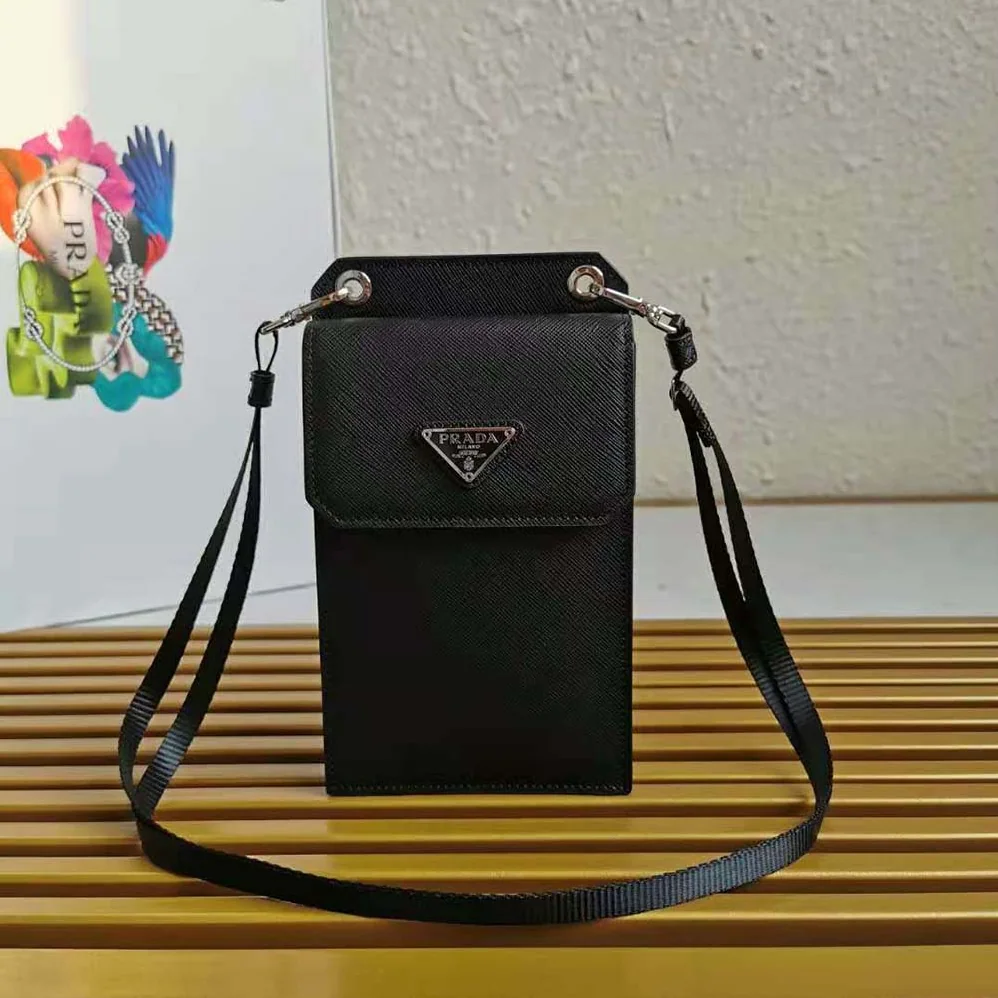 Prada Saffiano Leather Smartphone Case for Men in Silver Prada Saffiano Leather Smartphone Case for Men in Silver