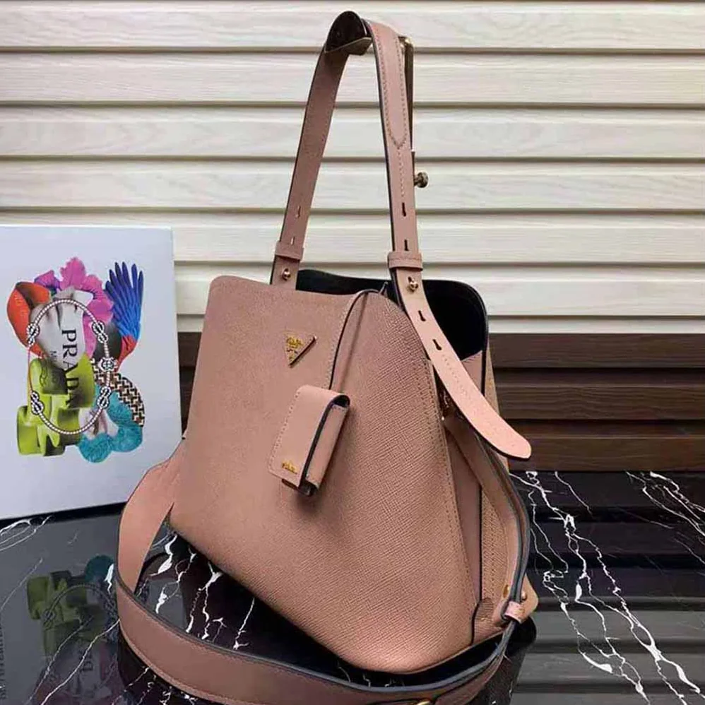 Prada Saffiano Leather Prada Matinee Bag for Women in Pink Prada Saffiano Leather Prada Matinee Bag for Women in Pink