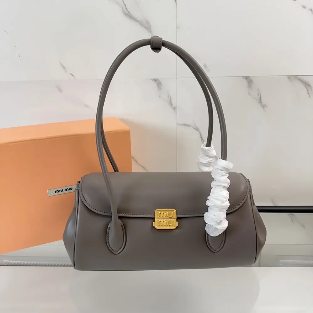 Miu Miu Leather Shoulder Bag for Women in Grey