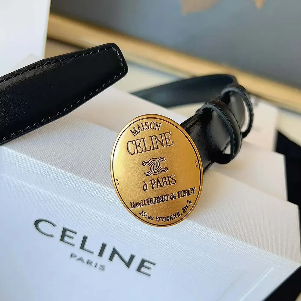 Celine Maison Celine Belt 13Mm in Taurillon Leather for Women Celine Maison Celine Belt 13Mm in Taurillon Leather for Women