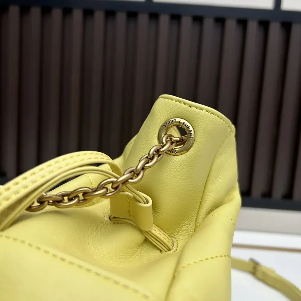 Saint Laurent YSL Jamie Mini Shoulder Pouch In Lambskin for Women in Yellow Saint Laurent YSL Jamie Mini Shoulder Pouch In Lambskin for Women in Yellow
