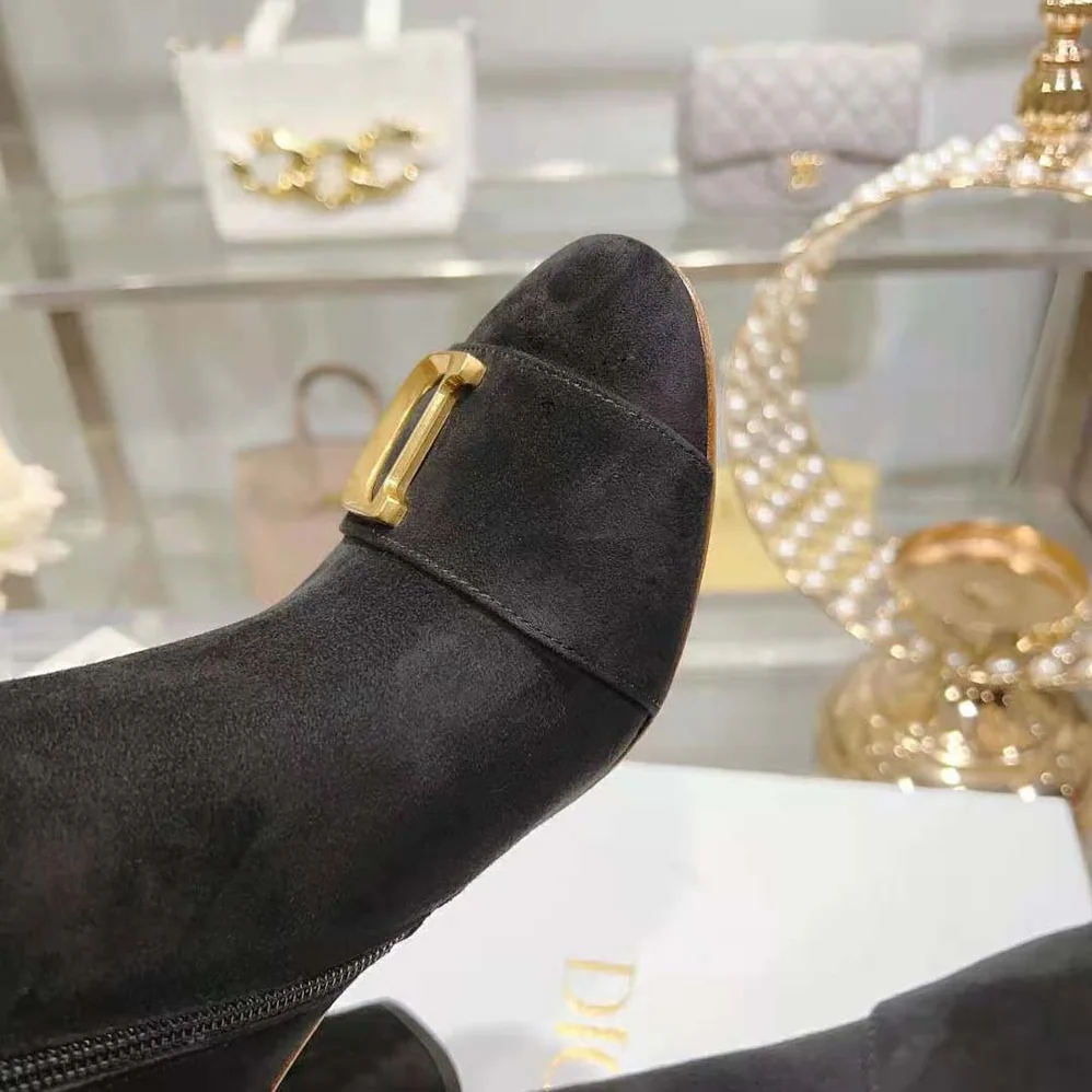 Dior C'est Dior Heeled Ankle Boot Suede Calfskin for Women in Black Dior C'est Dior Heeled Ankle Boot Suede Calfskin for Women in Black