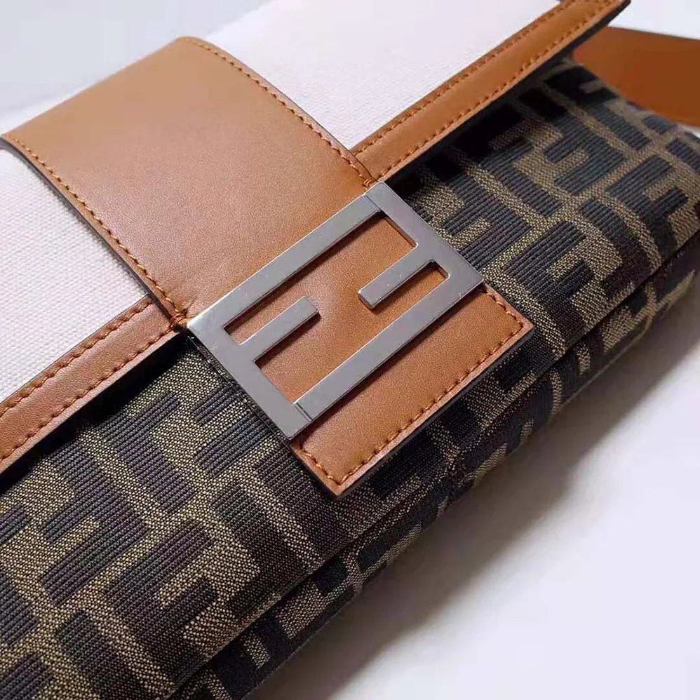 Fendi Baguette Brown Fabric Bag for Men in Brown